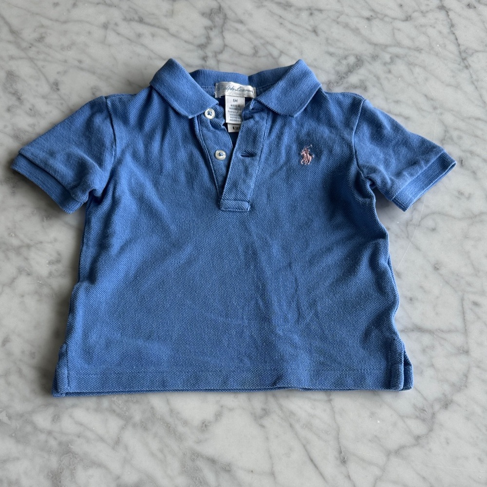 Ralph Lauren Light Blue Polo Shirt with Pink Pony